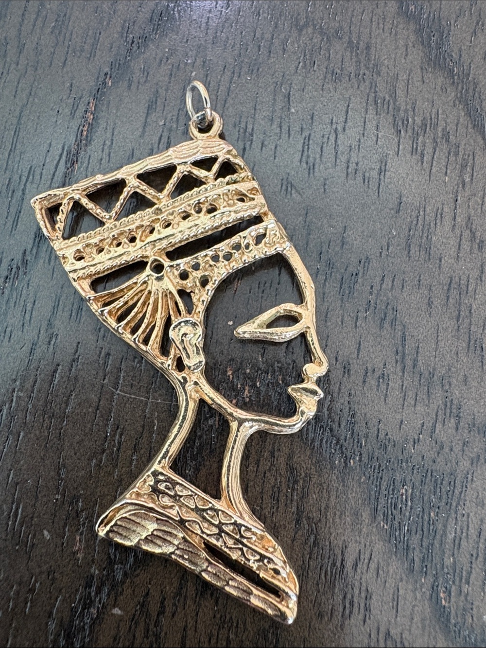 Michele Gold-Tone Egyptian Queen Profile Pendant Necklace Charm
